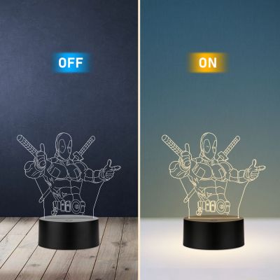 Deadpool Character Design Night Lamp